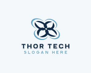 Quadcopter Drone Tech logo design