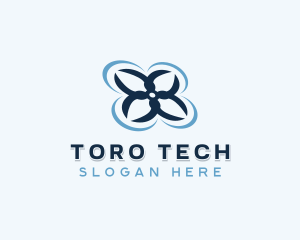 Quadcopter Drone Tech logo design