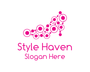 Showroom - Pink Shoe Circuit logo design
