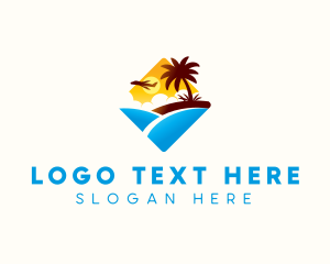 Seashore - Travel Jet Plane logo design