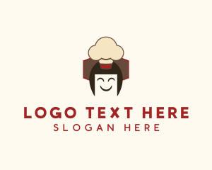 Woman - Happy Chef Restaurant logo design