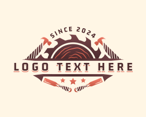 Wood - Hammer Chisel Woodworking logo design