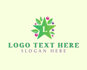 Vegetarian - Nature Star Berry logo design