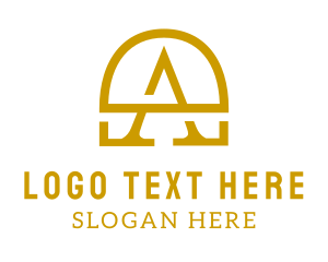 Vip - Gold Letter A Chest logo design