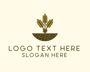 Flour - Wheat Farm Crop logo design