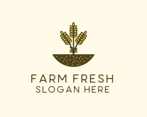 Wheat Farm Crop logo design