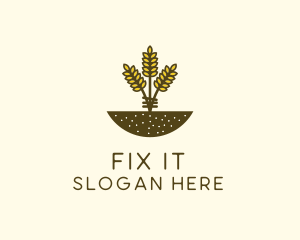 Wheat Farm Crop logo design