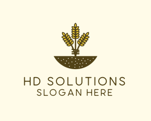 Wheat Farm Crop logo design