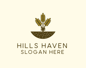 Wheat Farm Crop logo design