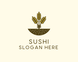 Wheat Farm Crop logo design