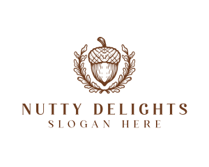 Nut - Acorn Nut Leaf logo design