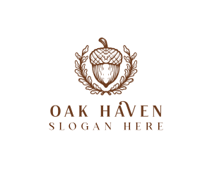 Oak - Acorn Nut Leaf logo design