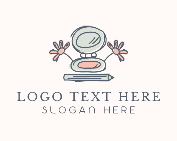 Makeup Products - Flower Makeup Compact logo design