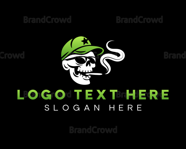 Skull Cigarette Smoke Logo