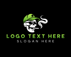 Creepy - Skull Cigarette Smoke logo design