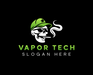 Vapor - Skull Cigarette Smoke logo design