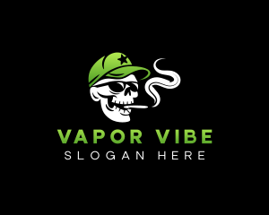 Skull Cigarette Smoke logo design