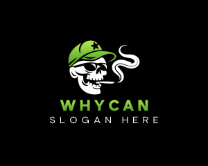 Smoking - Skull Cigarette Smoke logo design