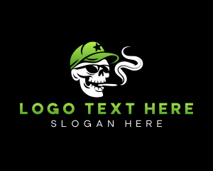 Cap - Skull Cigarette Smoke logo design