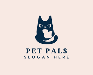 Cute Cat Pet logo design