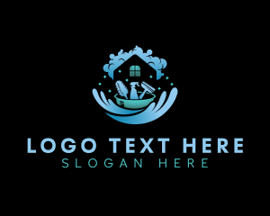 Sanitary - Property Cleaning Housekeeping logo design