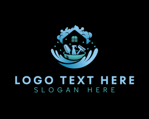 Household - Property Cleaning Housekeeping logo design