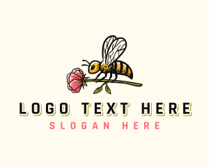 Insect - Bee Flower Fragrance logo design