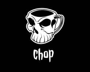 Cafe - Scary Skull Mug logo design