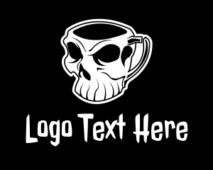 White - Scary Skull Mug logo design