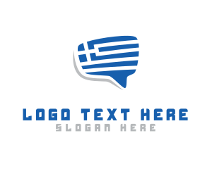 Team Speak - Greece Chat Message logo design
