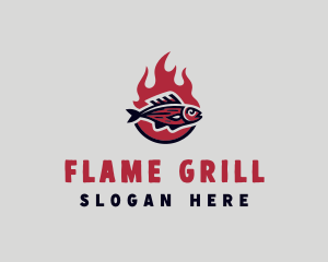 Grilling - Fire Fish Grill logo design