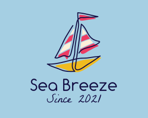 Colorful Sailboat Drawing logo design