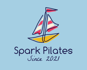 Transportation - Colorful Sailboat Drawing logo design