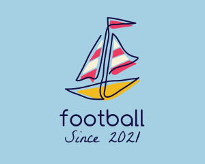 Boat - Colorful Sailboat Drawing logo design