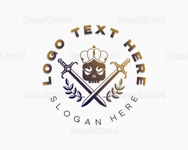 Skull Combat Sword Logo