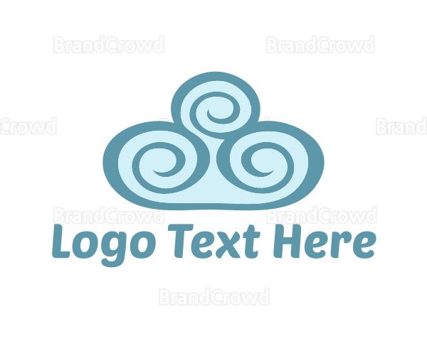 Teal Cloud Swirls Logo