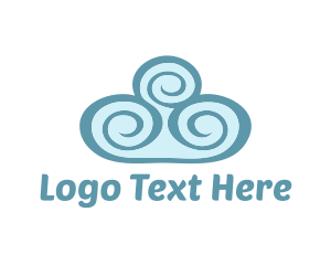Blue Cloud - Teal Cloud Swirls logo design
