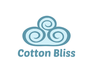 Cotton - Teal Cloud Swirls logo design