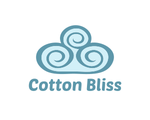 Teal Cloud Swirls logo design