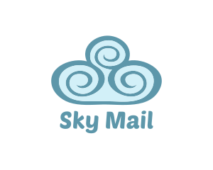 Teal Cloud Swirls logo design