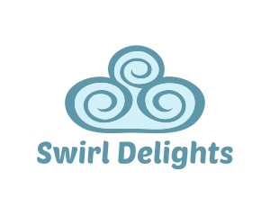 Swirl - Teal Cloud Swirls logo design