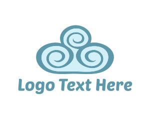 Teal Cloud Swirls Logo