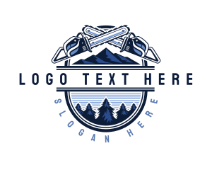 Logging - Industrial Chain Saw Logging logo design