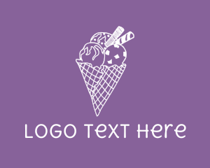Creamery - Ice Cream Cone logo design