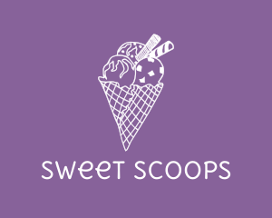 Gelato - Ice Cream Cone logo design