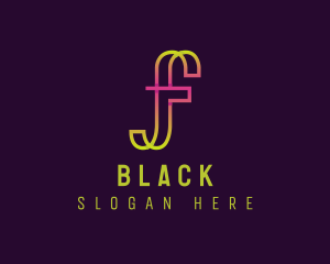 Neon Gradient Letter F Logo