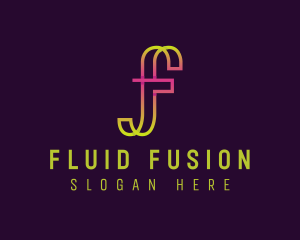 Neon Gradient Letter F logo design