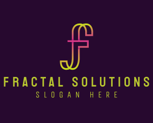 Neon Gradient Letter F logo design