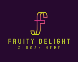 Neon Gradient Letter F logo design