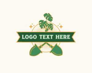 Natural - Garden Shovel Plant logo design